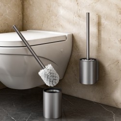 Cheap Bathroom Toilet Brush Aluminum Wall Mounted Toilet Brush With Holder Set